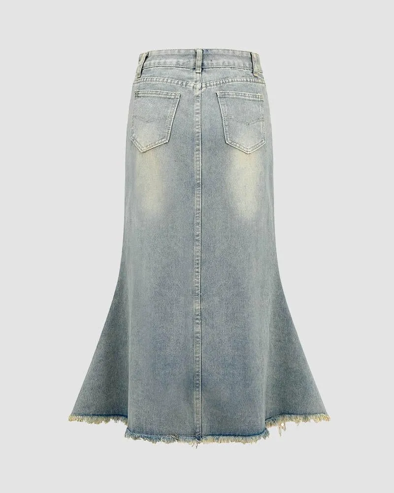 Sageborn Maxi Denim Skirt