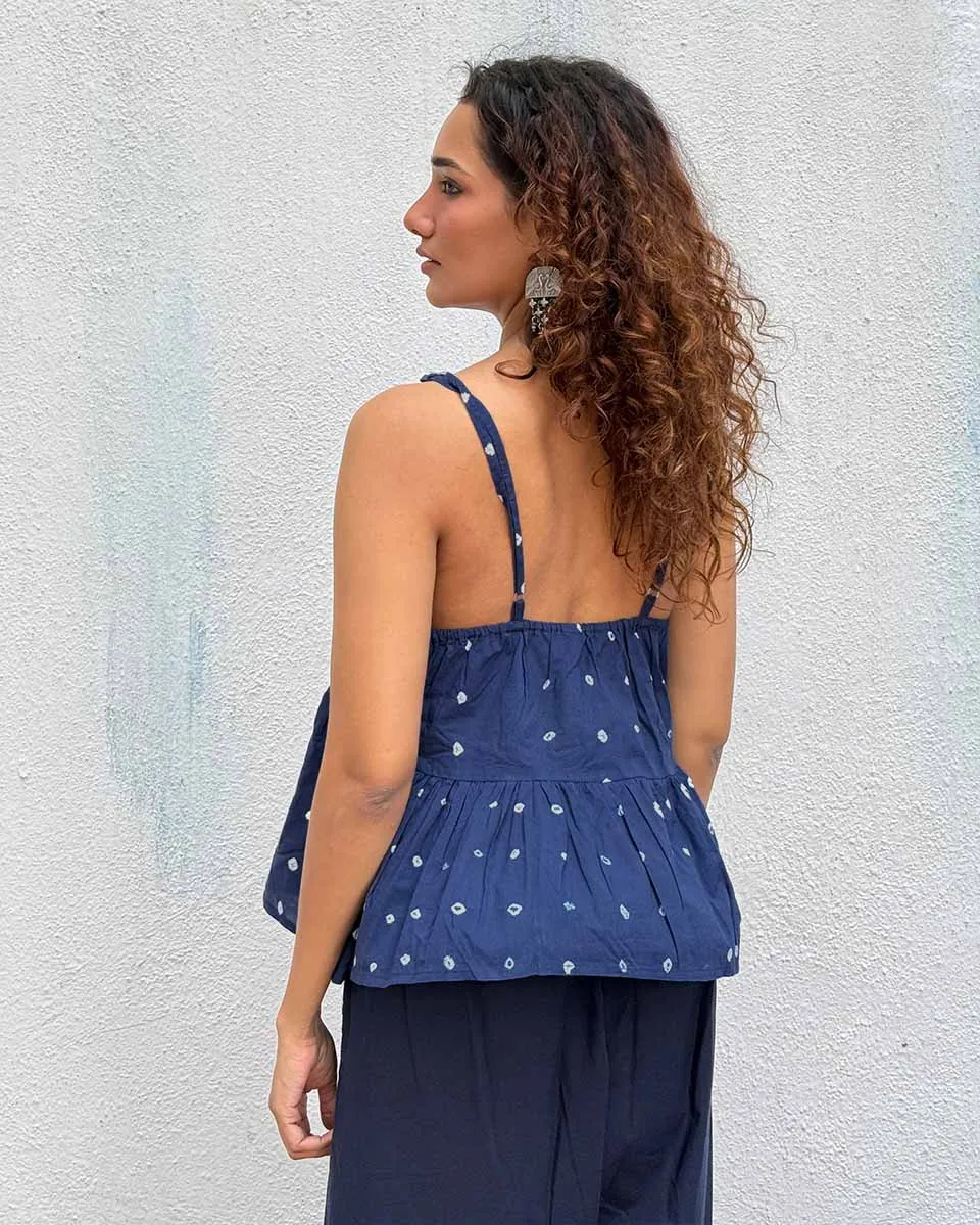 Sapphire Spell Bandhej Cotton Top