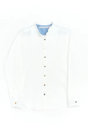 Scarti Lab Band Collar Shirt 304-SG514 Garbadine Snow White
