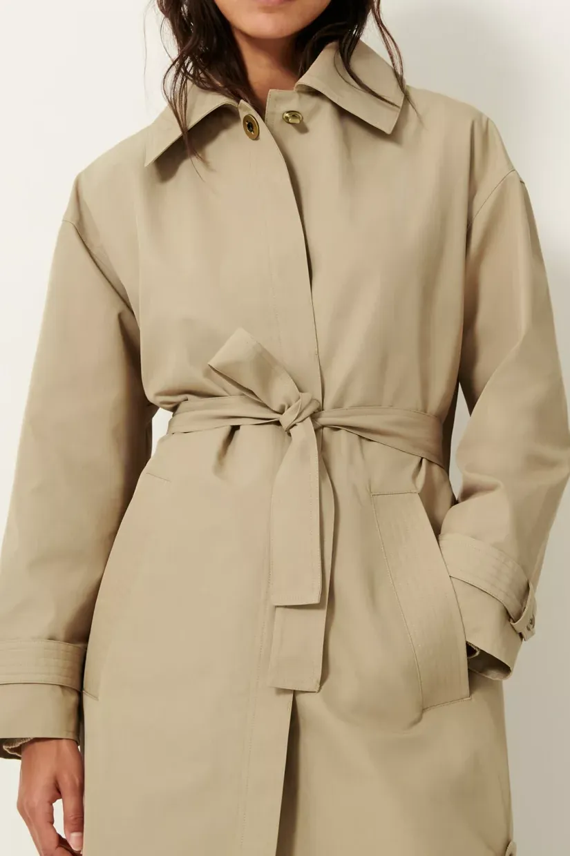 Sessun Trenchliss Long Trench Coat - Riverstone