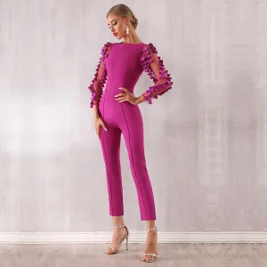 Sexy Bodycon Jumpsuit Women Long Sleeve Skinny Rompers  Jumpsuit Summer Party Playsuit
