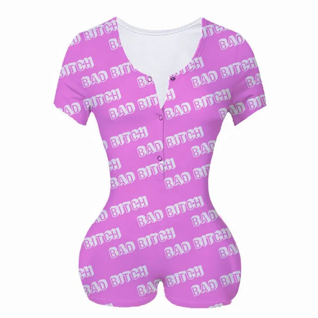 Sexy Women Bodysuit Long Sleeve Deep V Neck Bodycon Stretch Leotard Crop Top Button Short Romper Pajamas Women Jumpsuit Overalls