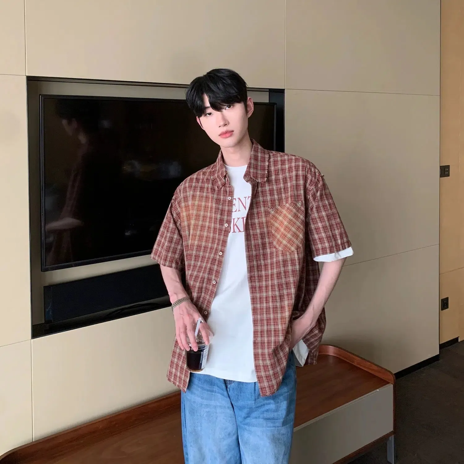 Short Sleeve Plaid Shirt