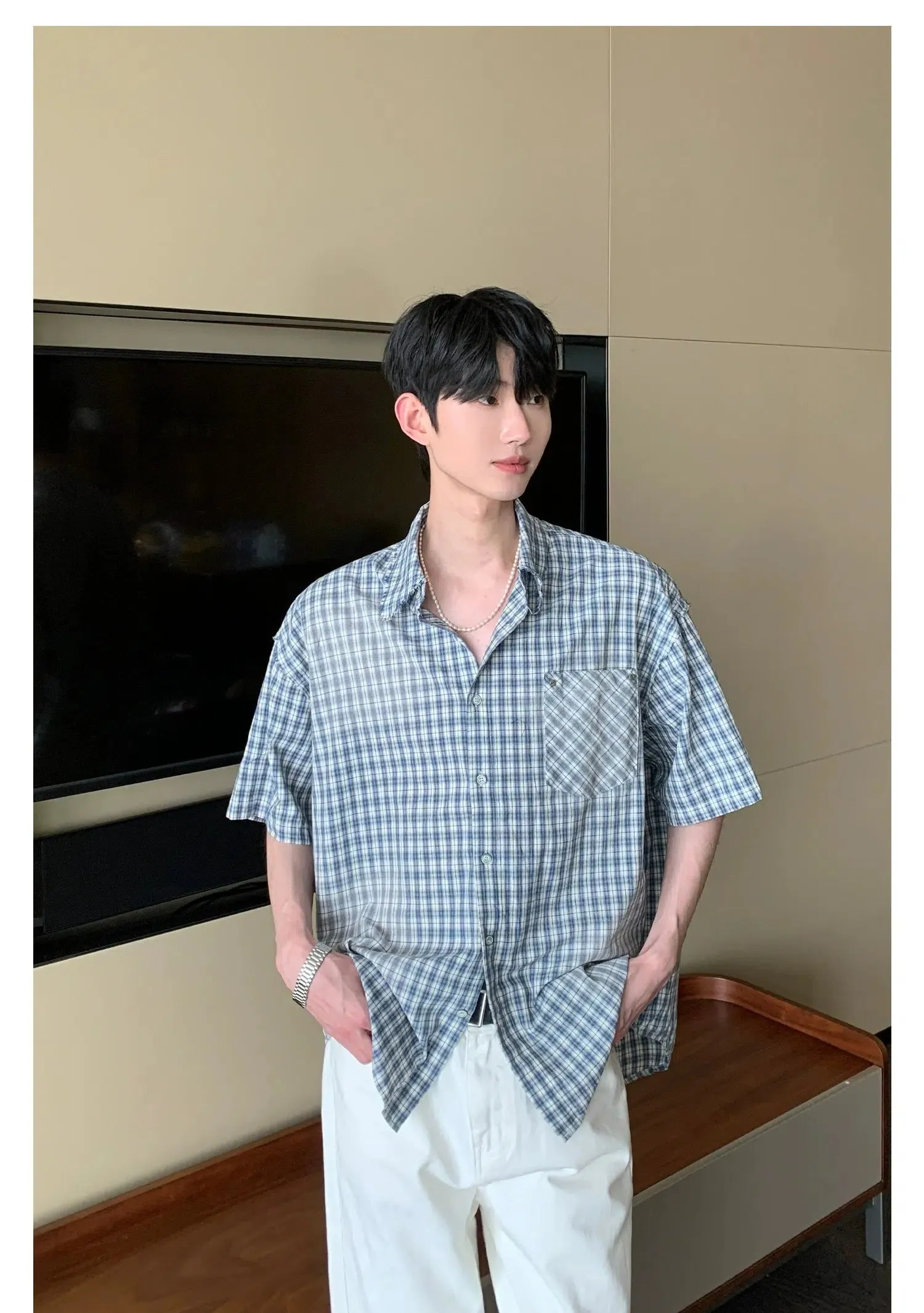 Short Sleeve Plaid Shirt