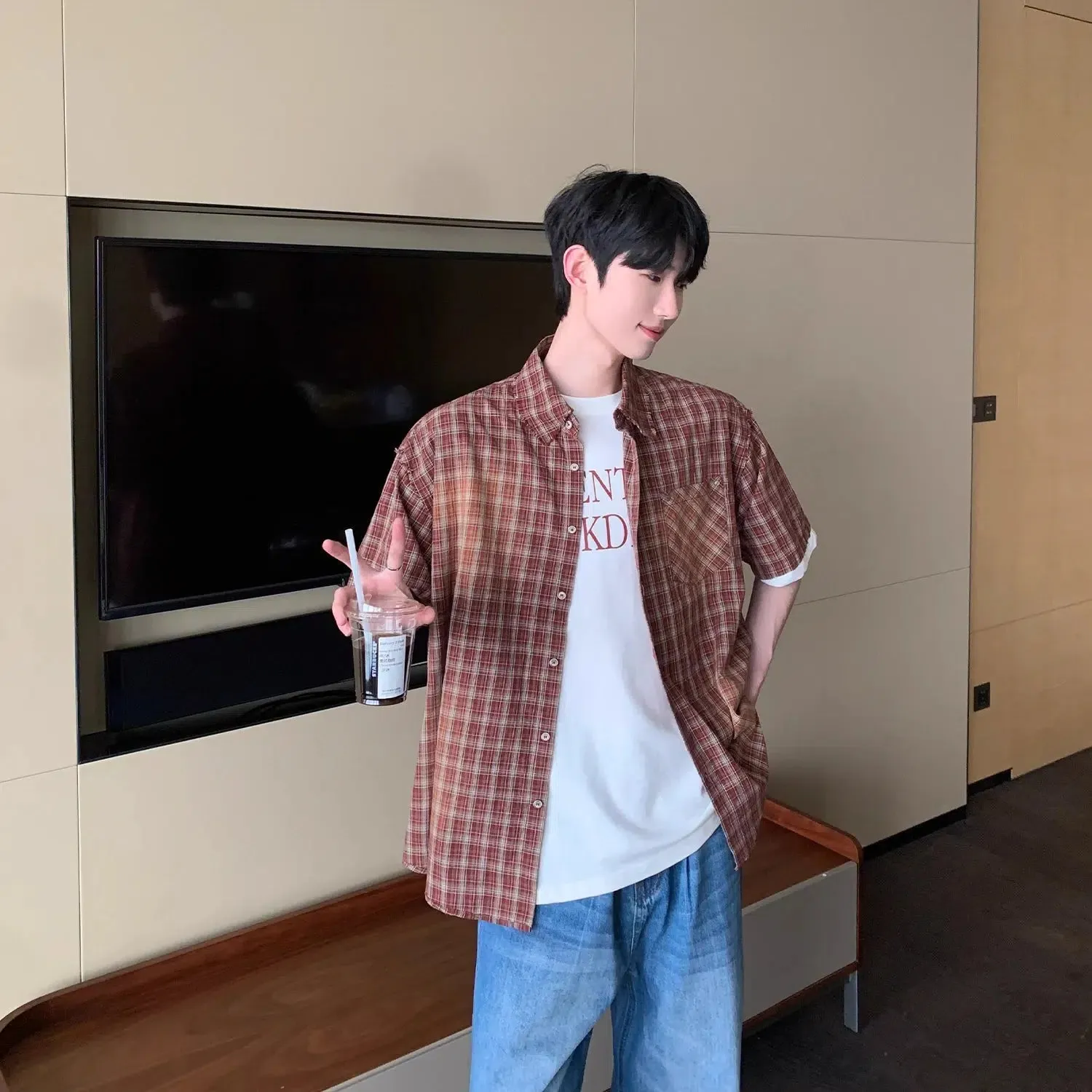 Short Sleeve Plaid Shirt