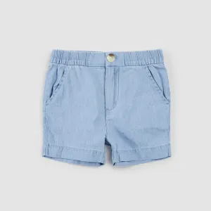 Shorts en chambray bleu ciel