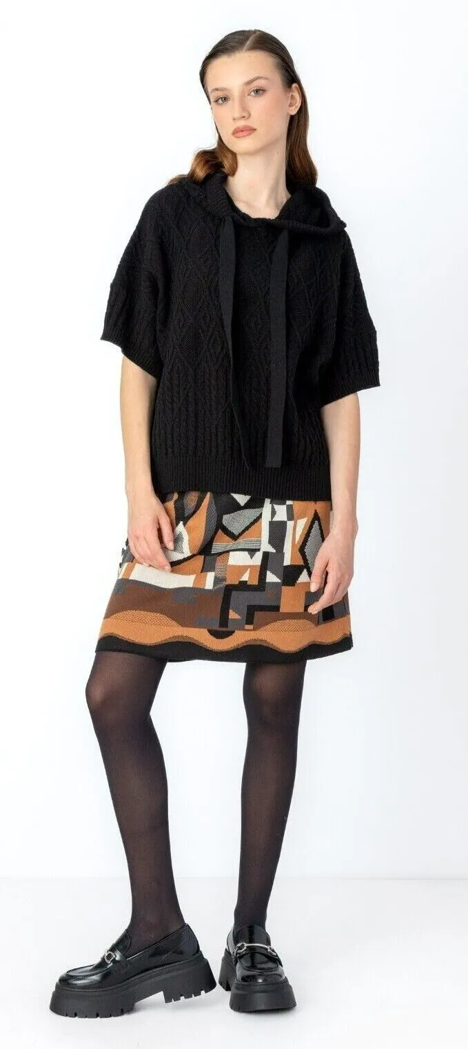 Skirt Abstract Pattern Beige - White Coffee