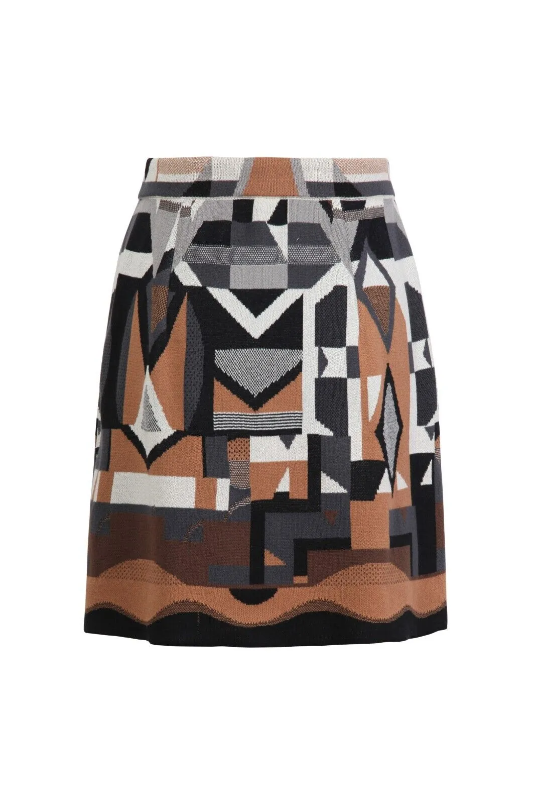 Skirt Abstract Pattern Beige - White Coffee