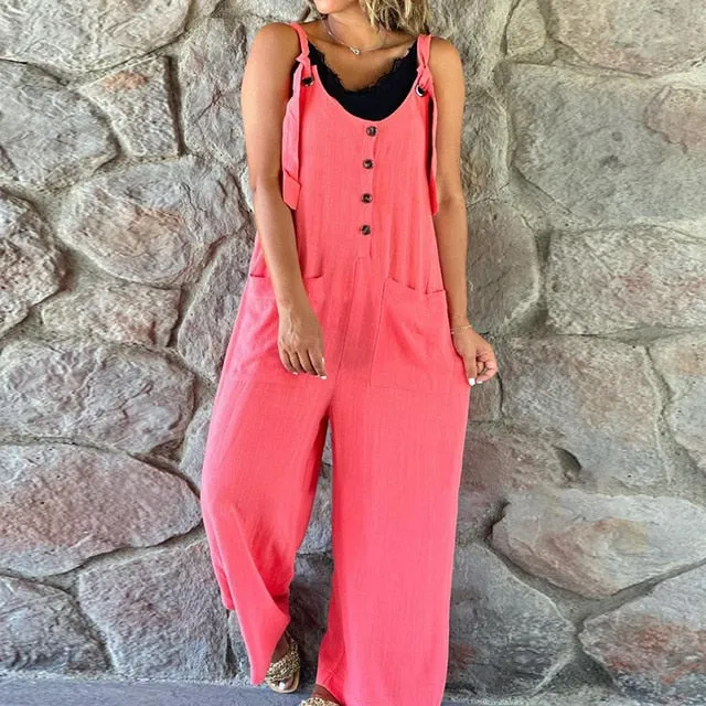 Sleeveless bag Loose jumpsuits