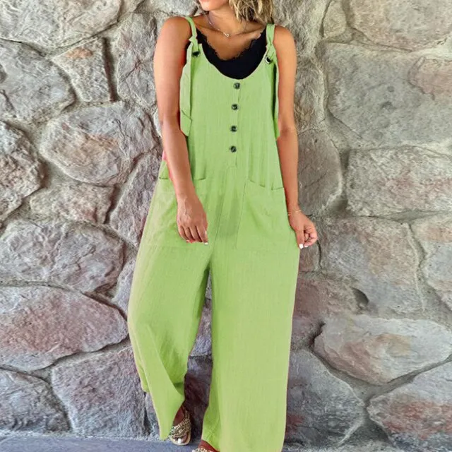 Sleeveless bag Loose jumpsuits