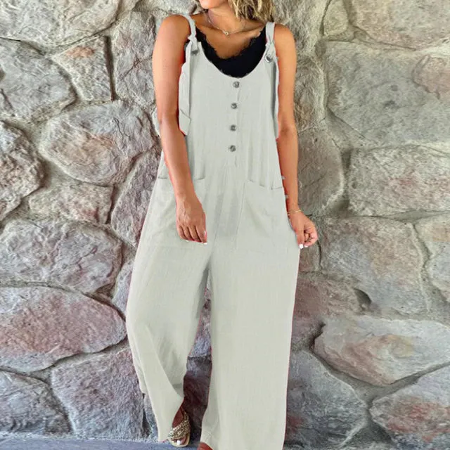 Sleeveless bag Loose jumpsuits