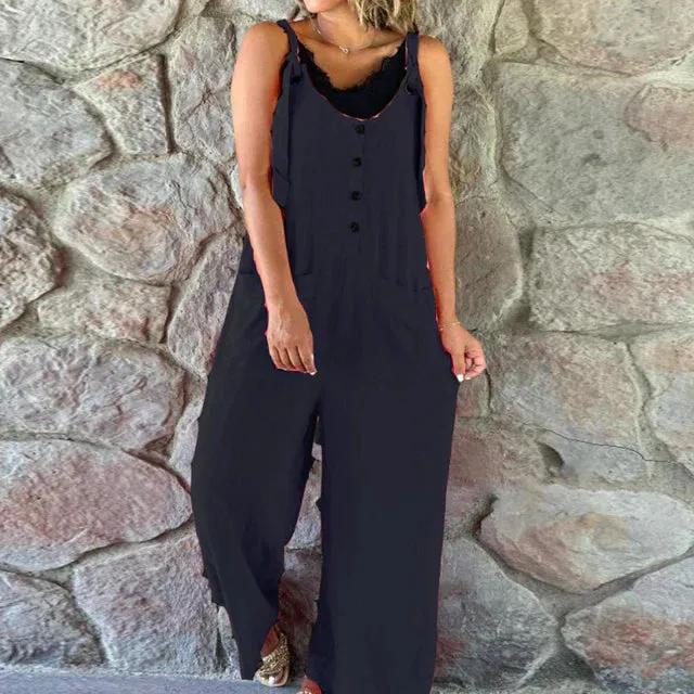 Sleeveless bag Loose jumpsuits