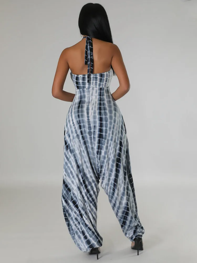 Sleeveless Printed Roomy Jumpsuit