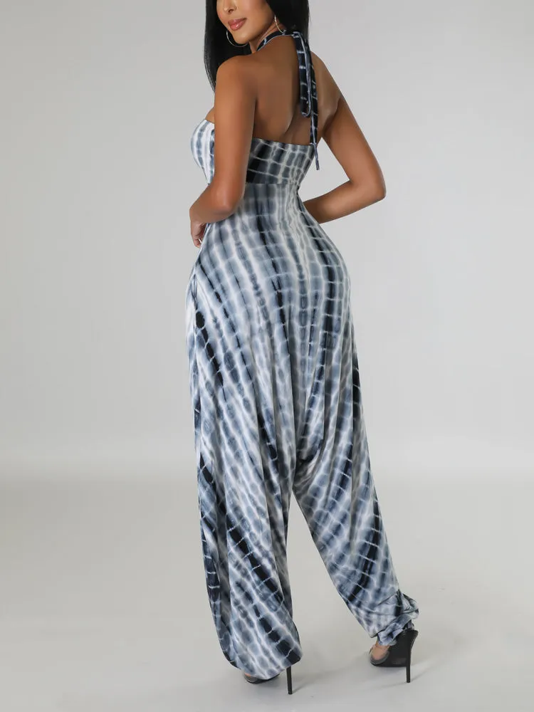 Sleeveless Printed Roomy Jumpsuit