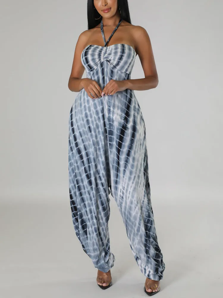 Sleeveless Printed Roomy Jumpsuit