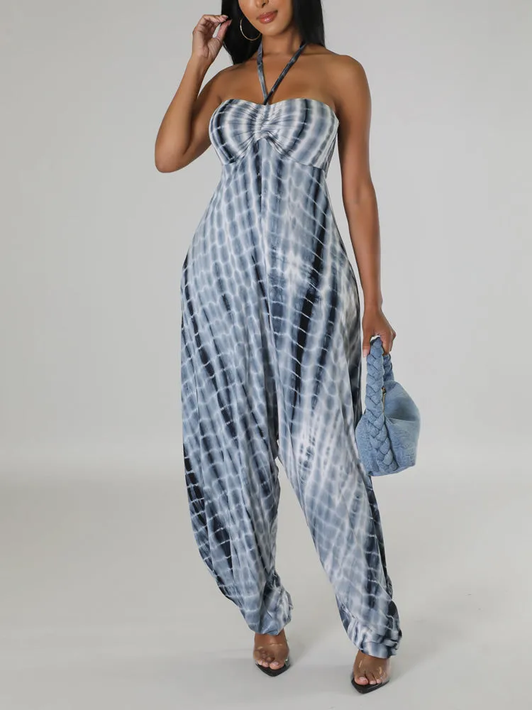 Sleeveless Printed Roomy Jumpsuit