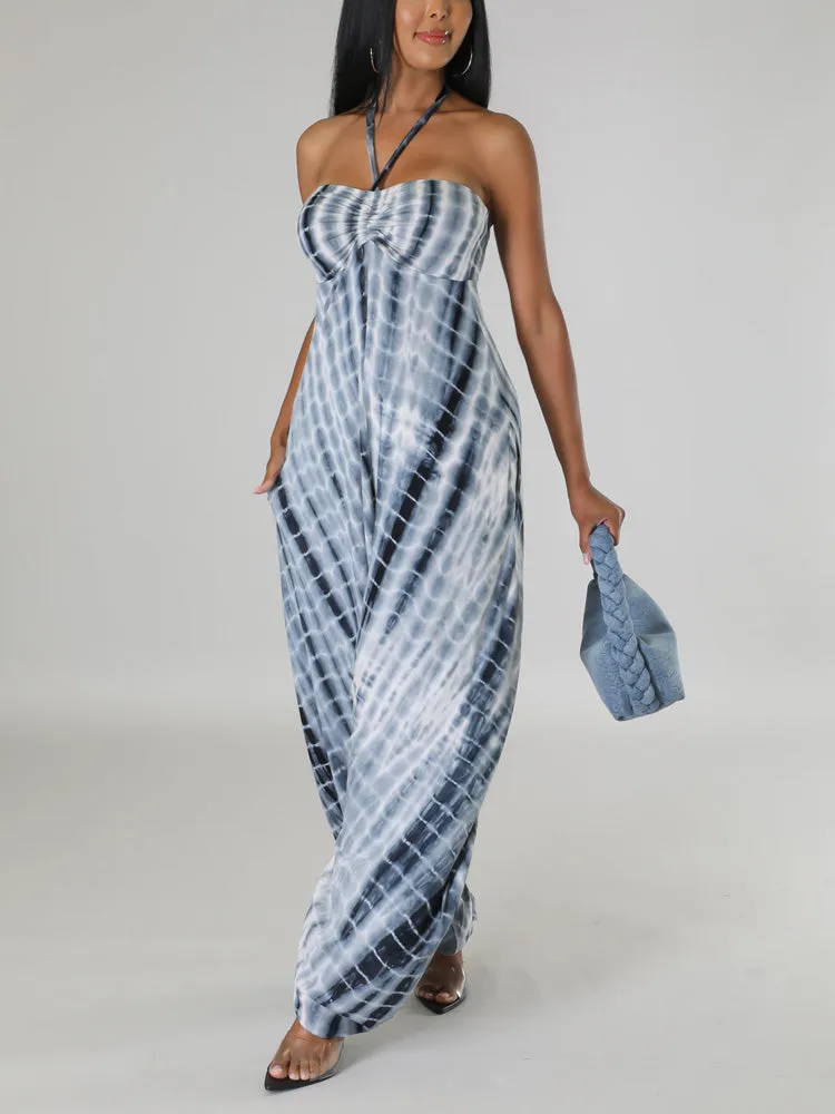 Sleeveless Printed Roomy Jumpsuit