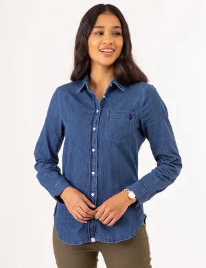 SOLID CHAMBRAY WOVEN SHIRT