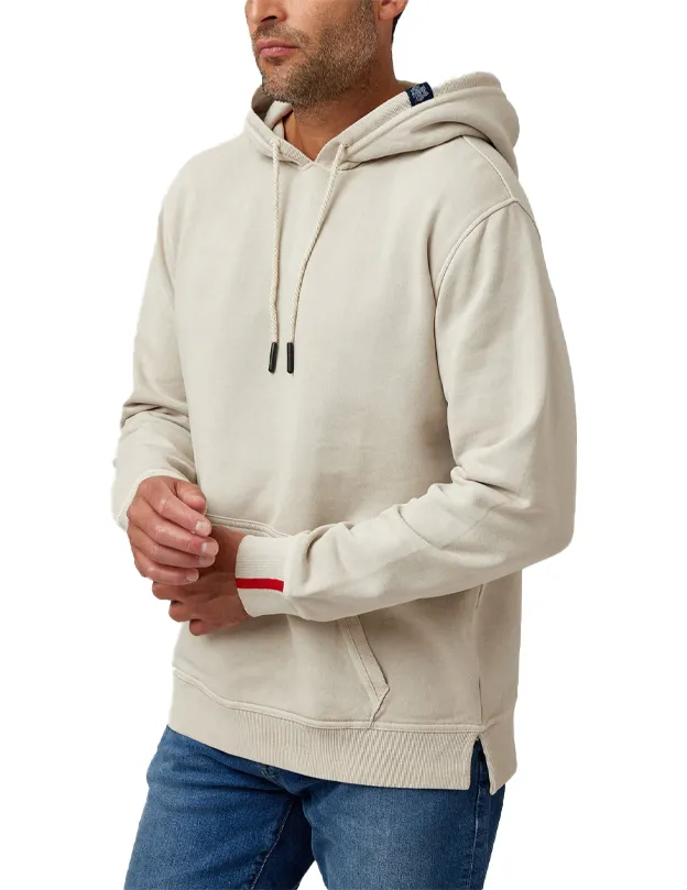Solid Garment Wash Hoodie in Taupe