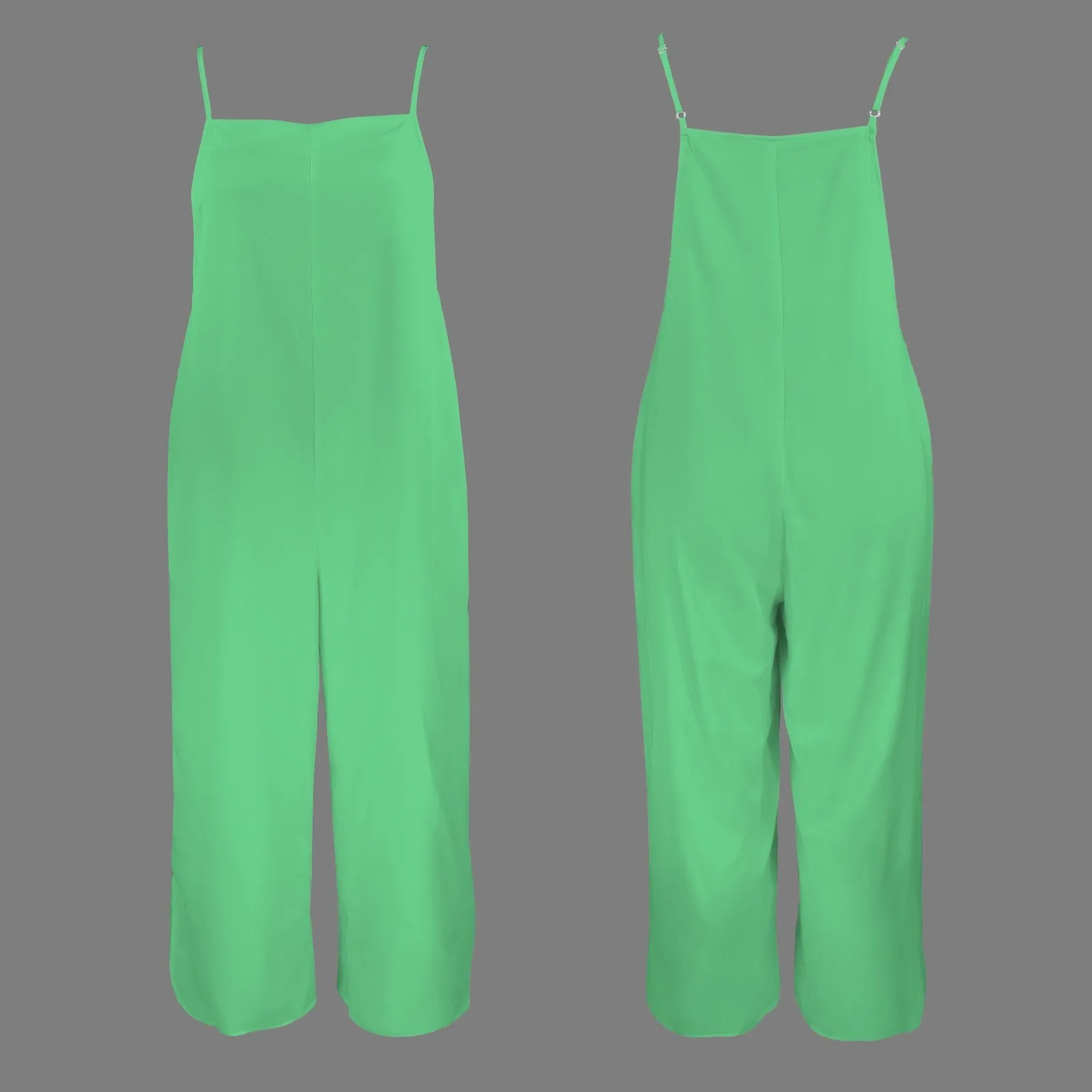 Spaghetti Straps Pocket Wide Leg Jumpsuit