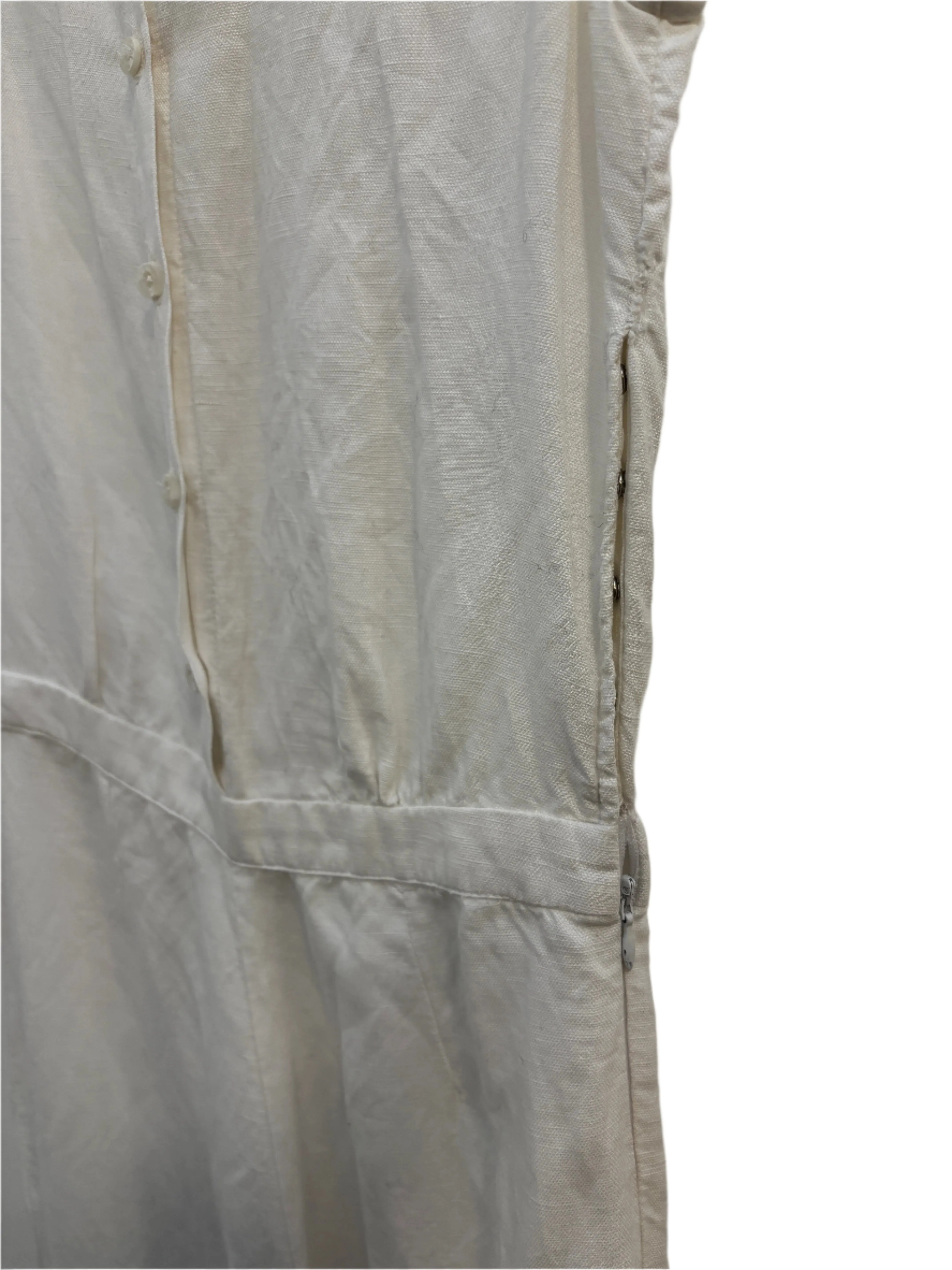 Staud Sleeveless White Cotton Jumpsuit, XS