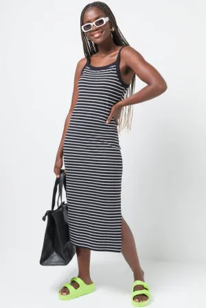Stripe Bodycon Dress Black And White