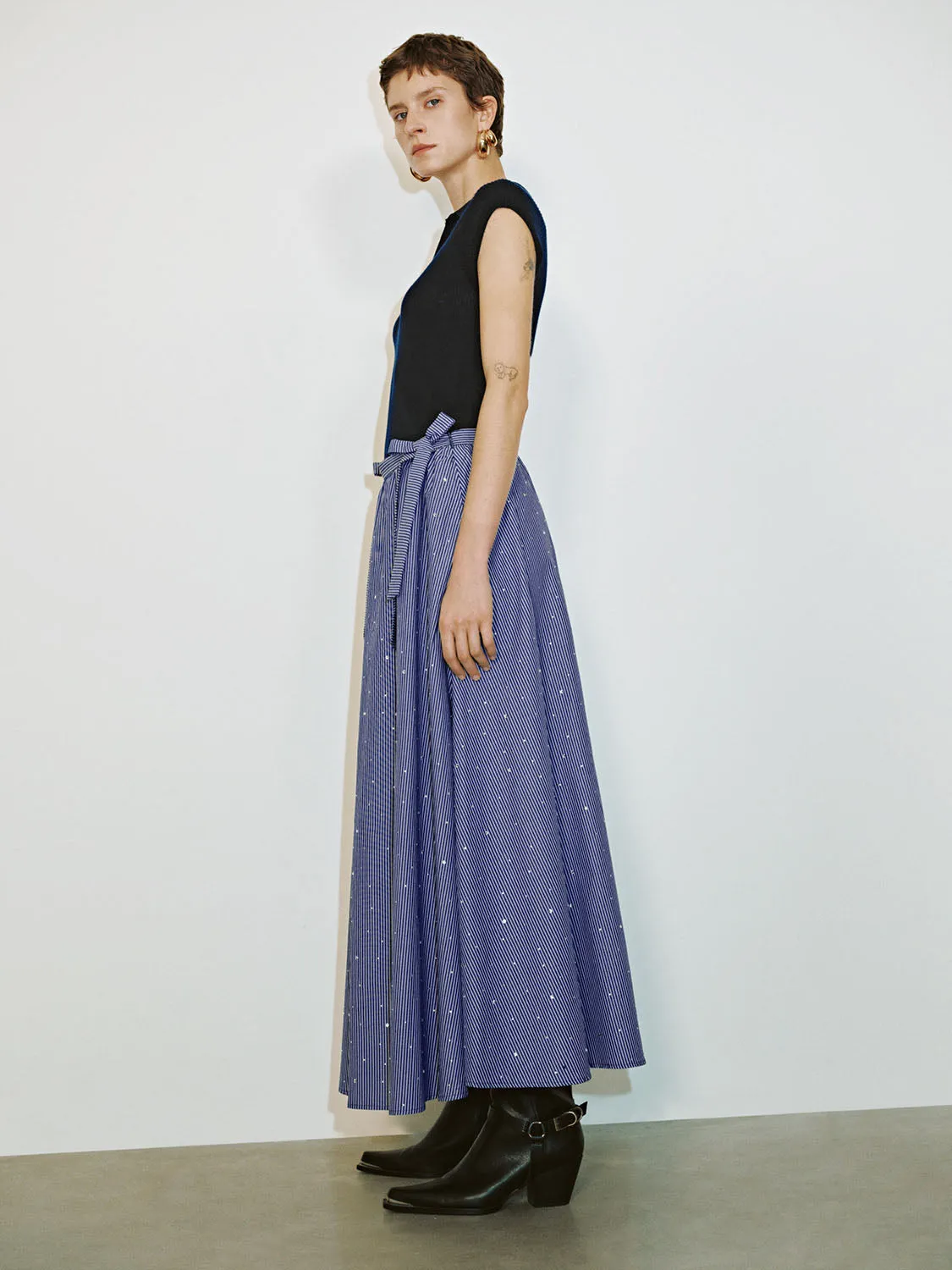 Striped A-Line Skirts