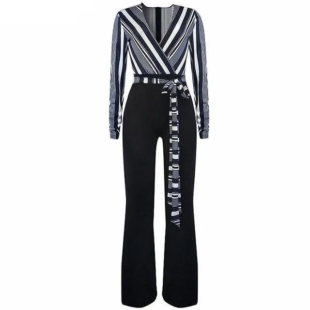 Striped Elegant Women's Jumpsuits