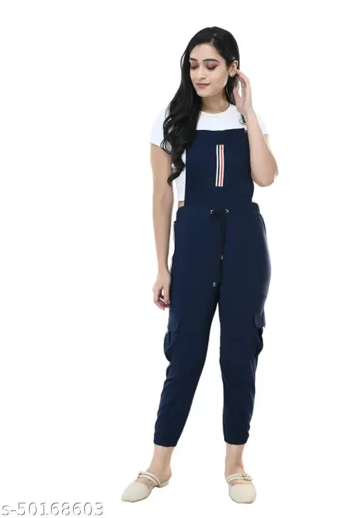 Stylish Modern Stylish Graceful Classy Partywear Elegant Fancy Women Trending Stylish Latest Fashionable Full Length Striped Fabulous Navy Jumpsuits S28 M30 L32  XL34