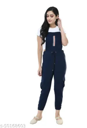 Stylish Modern Stylish Graceful Classy Partywear Elegant Fancy Women Trending Stylish Latest Fashionable Full Length Striped Fabulous Navy Jumpsuits S28 M30 L32  XL34
