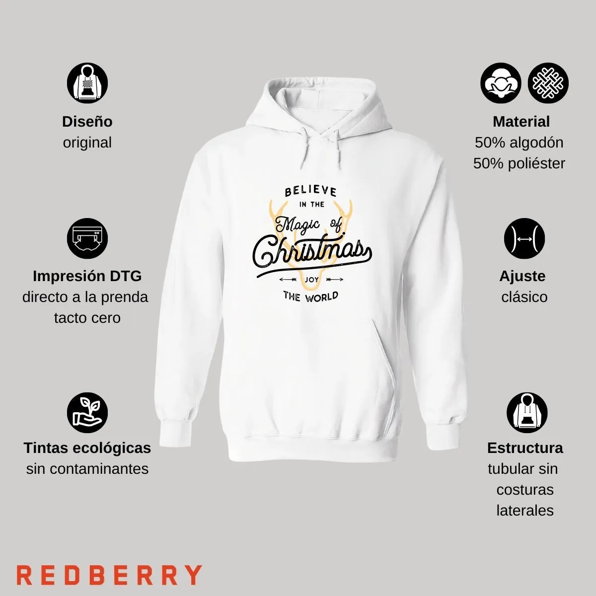 Sudadera Deportiva Mujer Navideña Hoodie 030