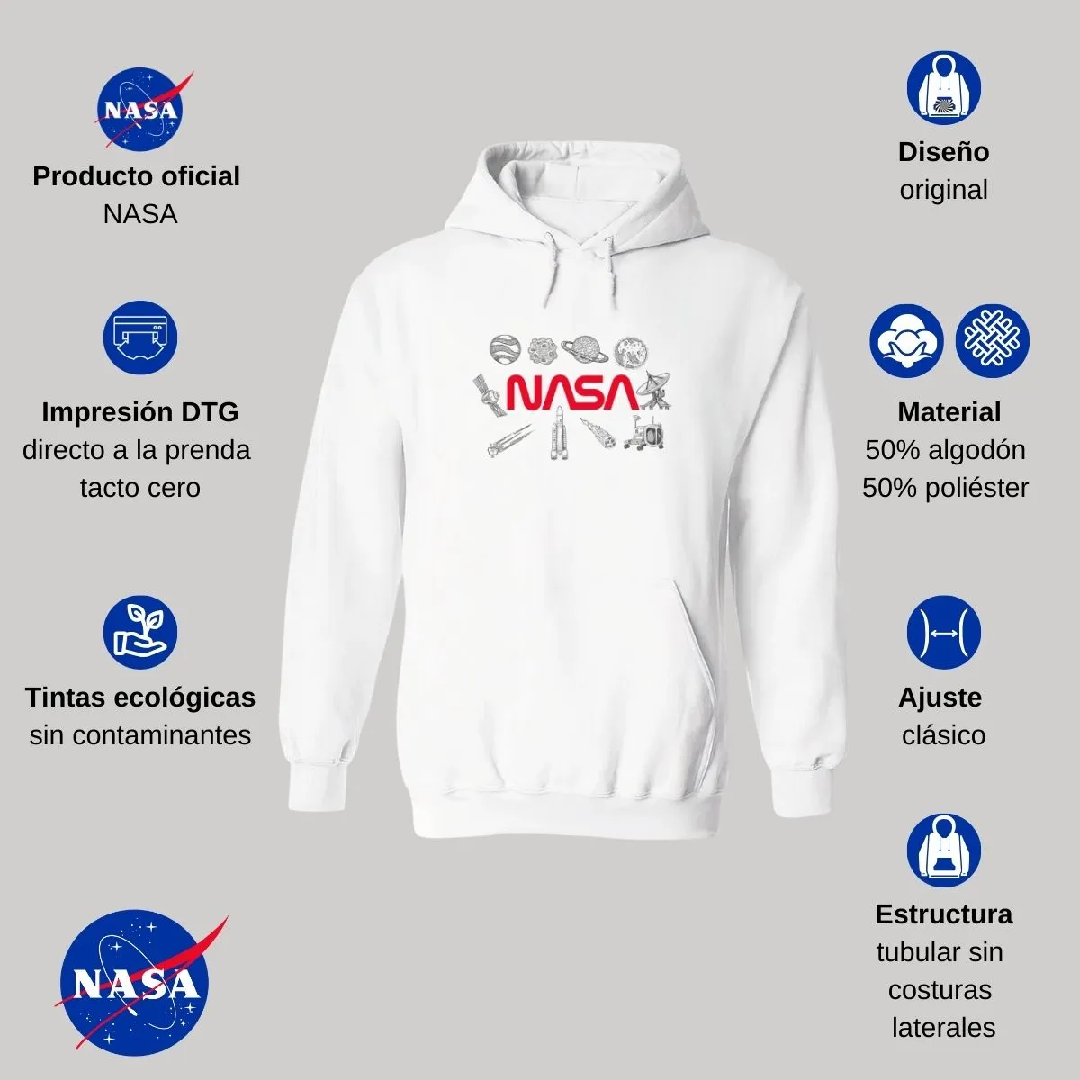 Sudadera Hombre Hoodie Nasa Espacio