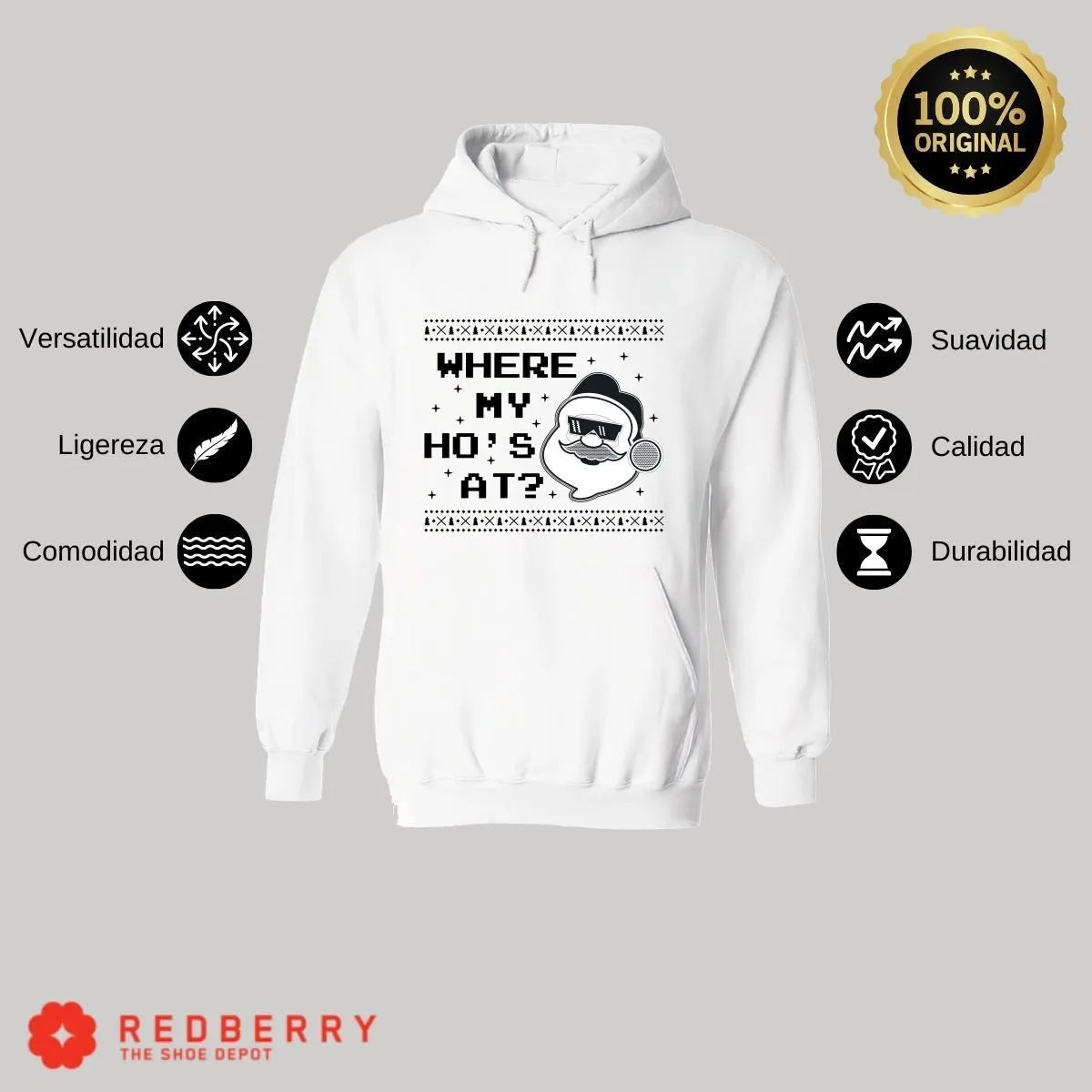 Sudadera Navideña Hombre Deportiva Hoodie 017