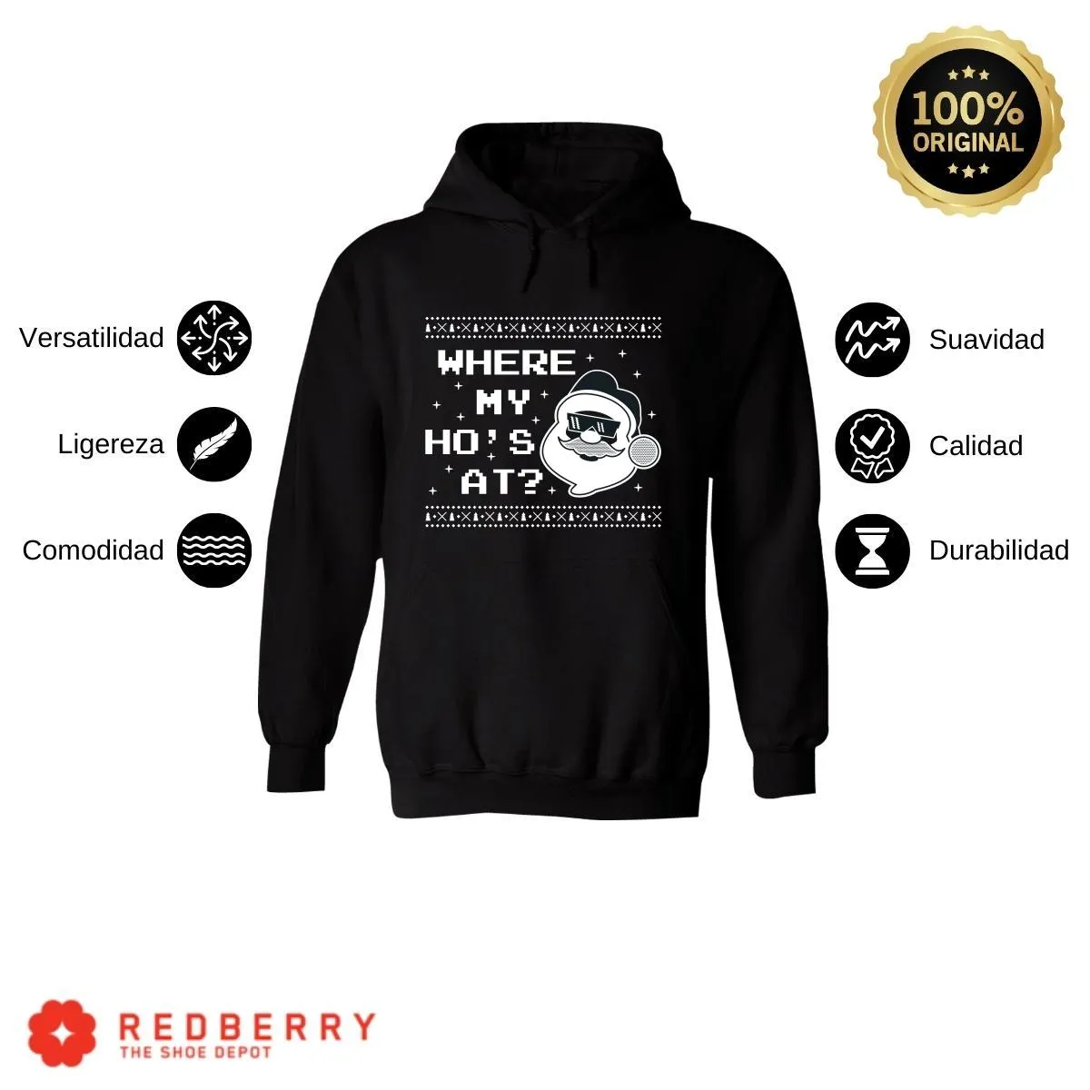 Sudadera Navideña Hombre Deportiva Hoodie 017