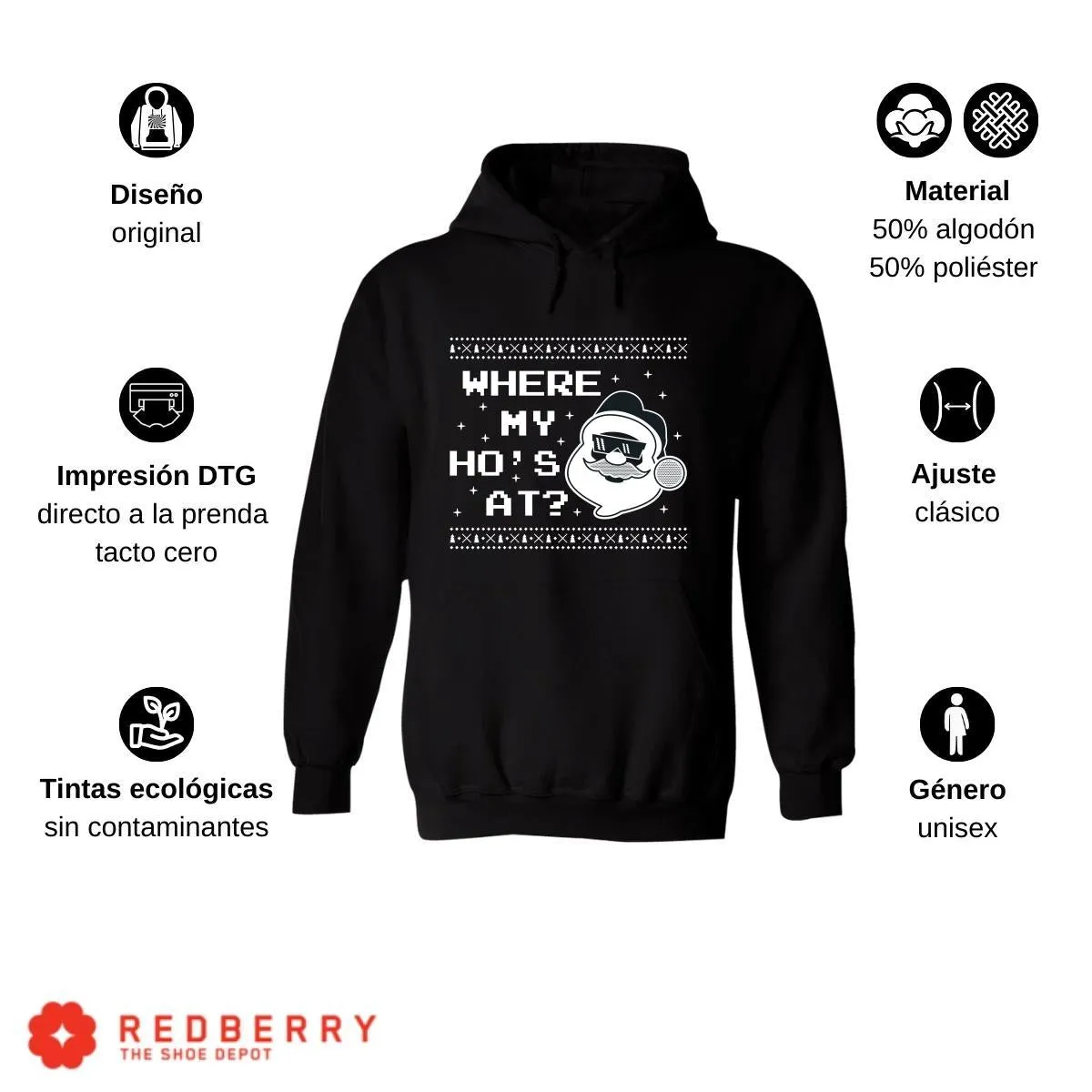Sudadera Navideña Hombre Deportiva Hoodie 017