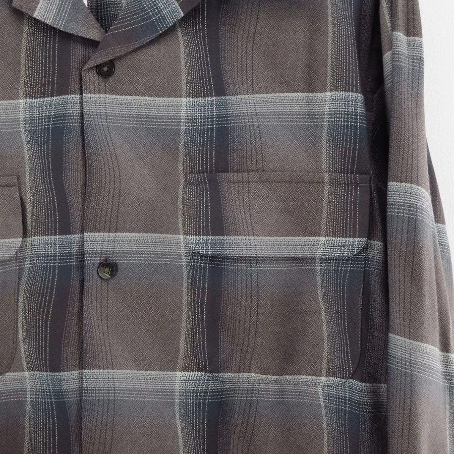 【SUGARHILL/シュガーヒル】<br>OMBRE PLAID OPEN COLLAR SHIRTS <br>2541000501