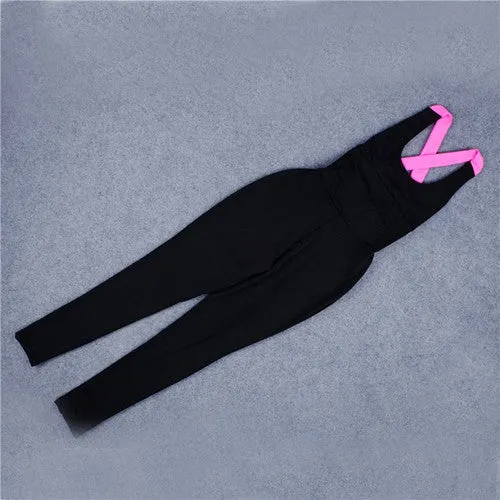 Summer gym fitness clothing suit for women Running tight jumpsuits sports yoga sets AA