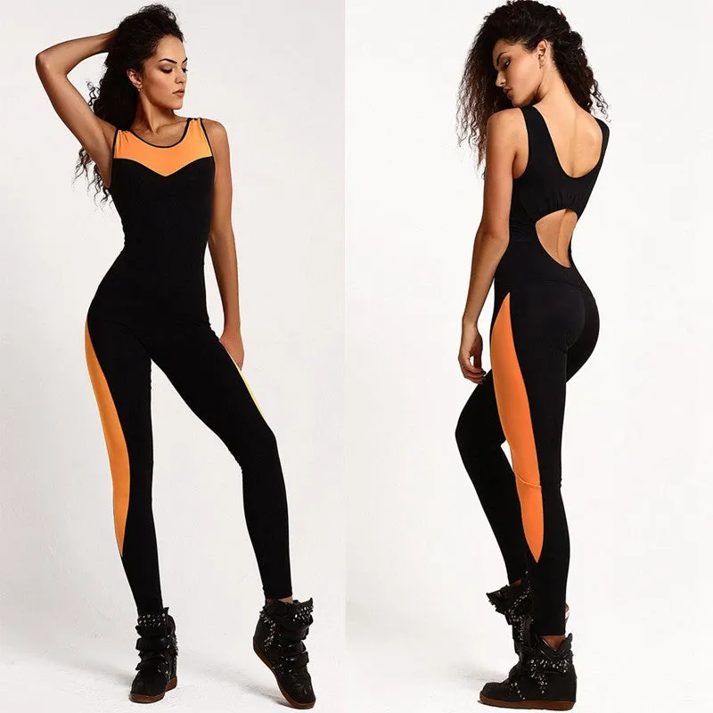 Summer gym fitness clothing suit for women Running tight jumpsuits sports yoga sets AA