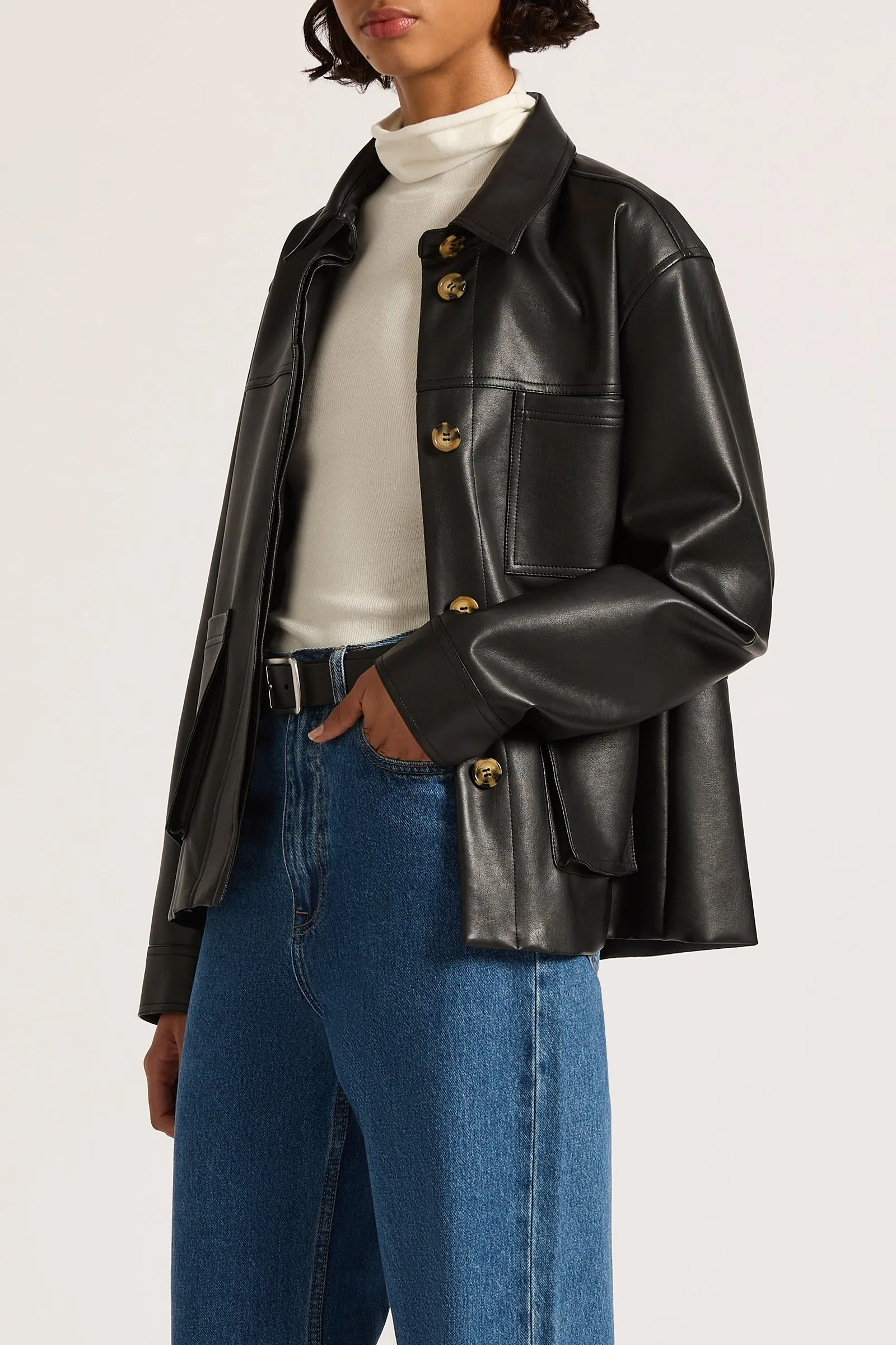TELSEY FAUX LEATHER JACKET
