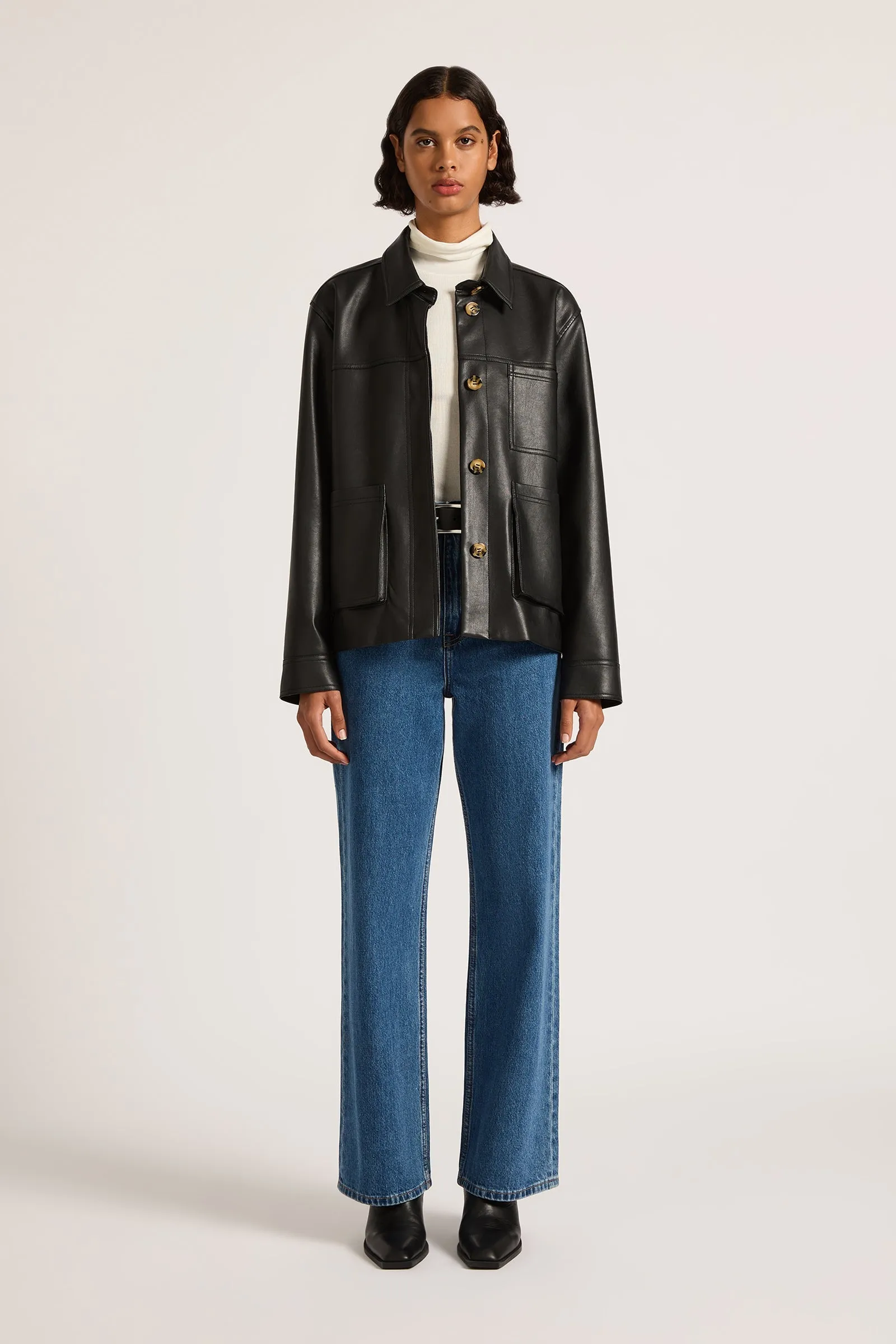 TELSEY FAUX LEATHER JACKET