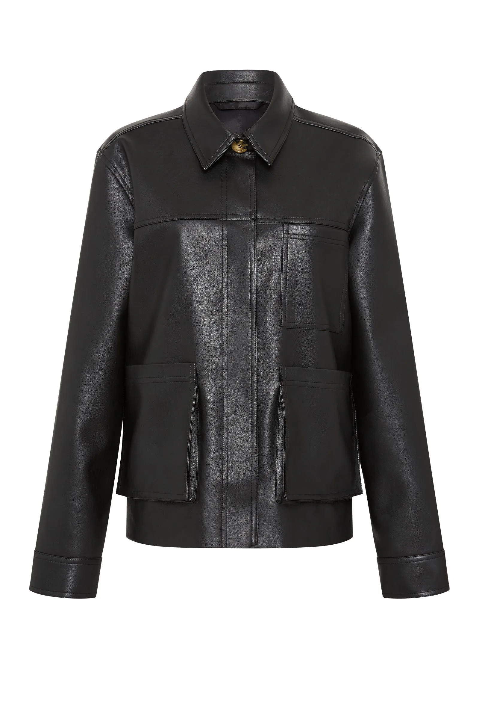 TELSEY FAUX LEATHER JACKET