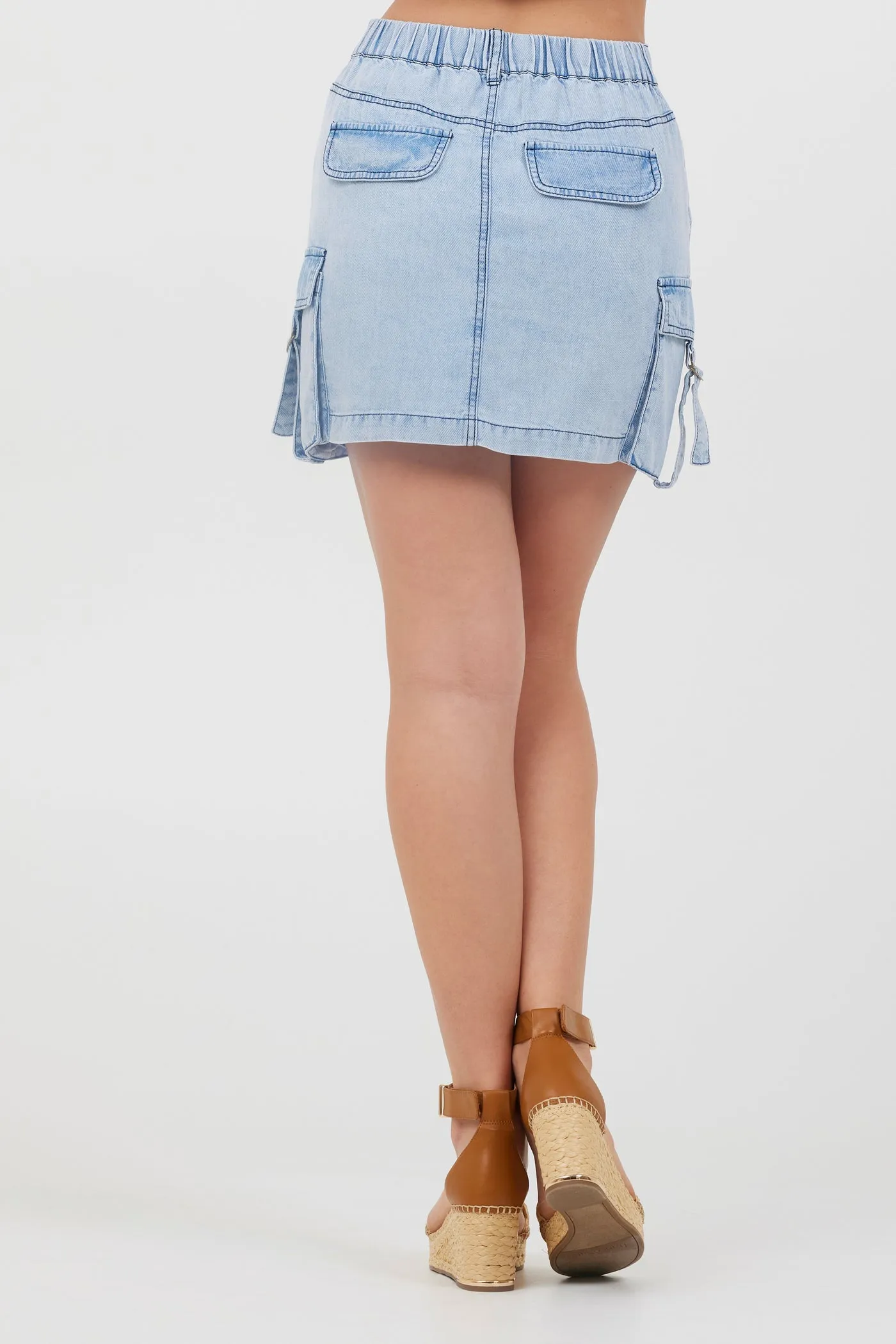 Tencel Denim Cargo Skirt