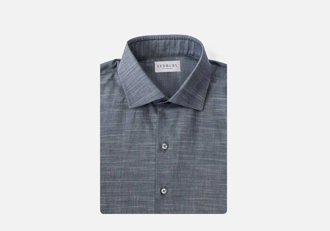 The Albini Slate Blue Heather Milo Custom Shirt