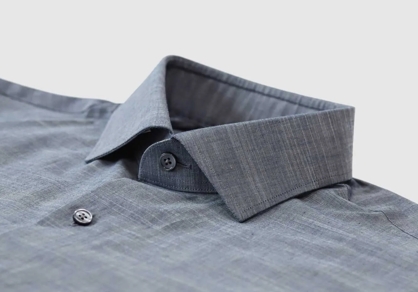 The Albini Slate Blue Heather Milo Custom Shirt