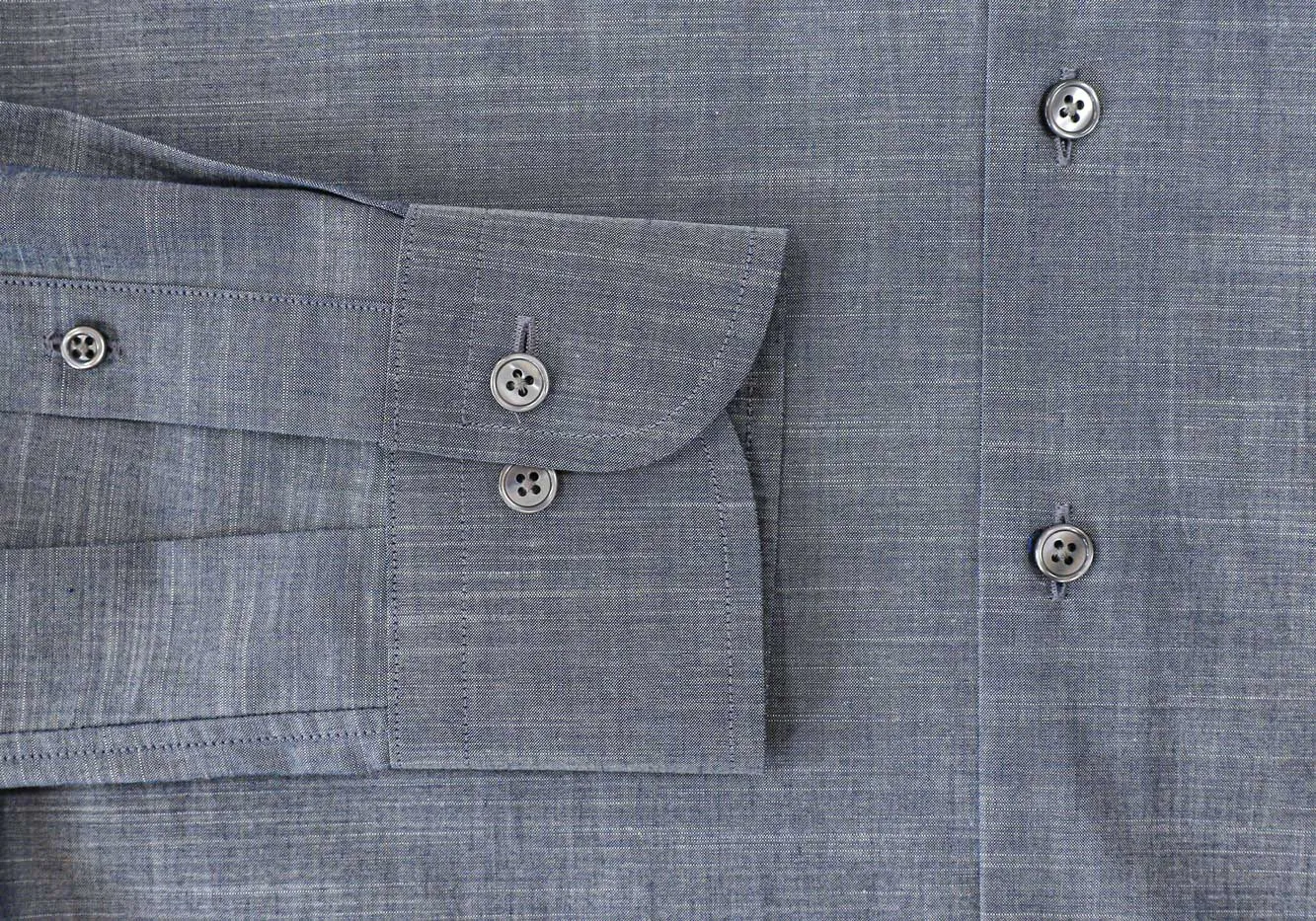 The Albini Slate Blue Heather Milo Custom Shirt