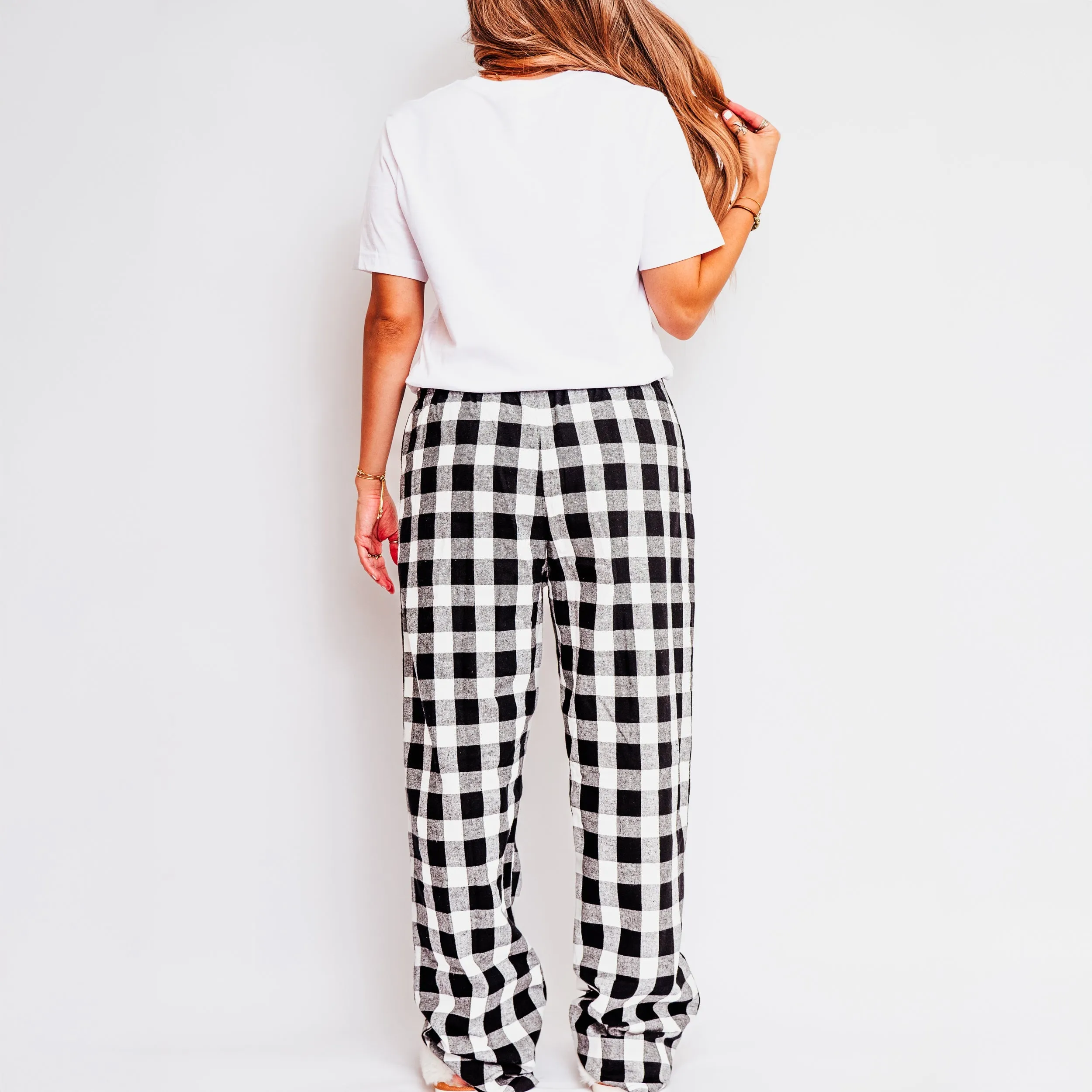 Tis The Season Bold Cursive | Plaid Pajama Set