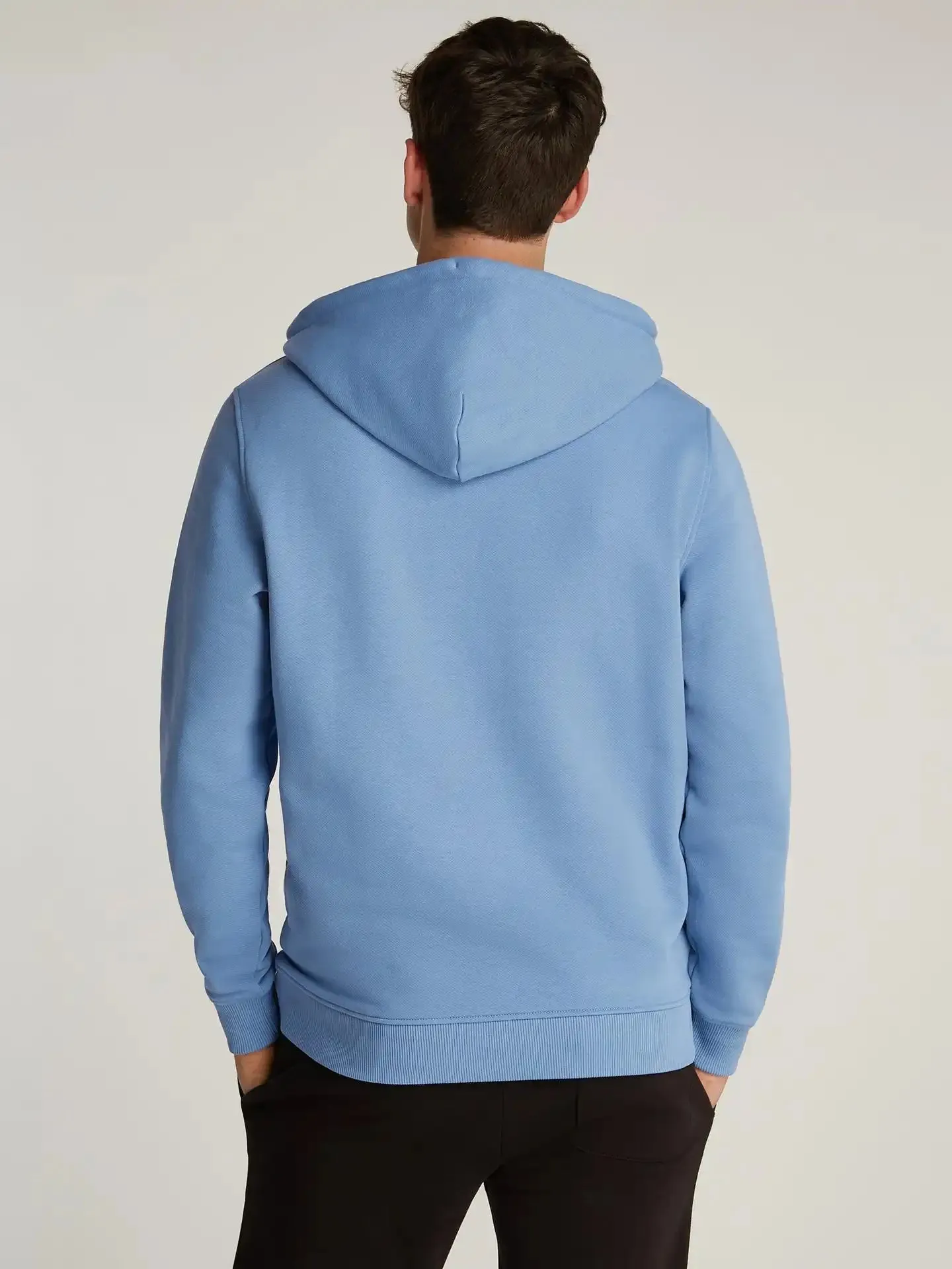 Tommy Jeans Mens Regular Flag Fleece Hoodie Colorado Blue