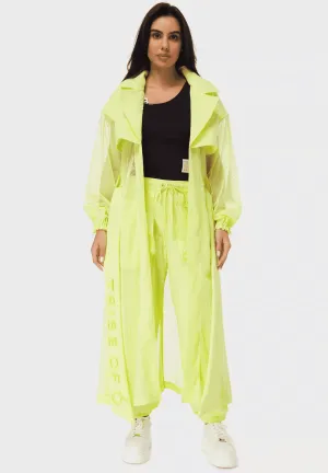 TRIBE OF 6 ALANA MESH TRENCH COAT WITH EMBROIDERED BELT