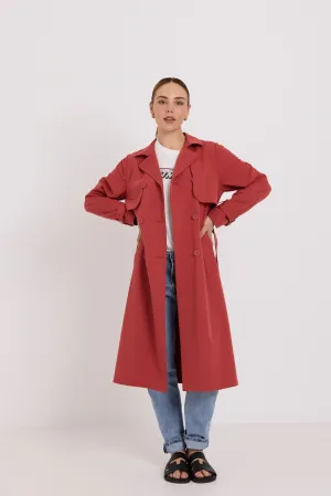 Tuesday Trench Coat | Rust Twill