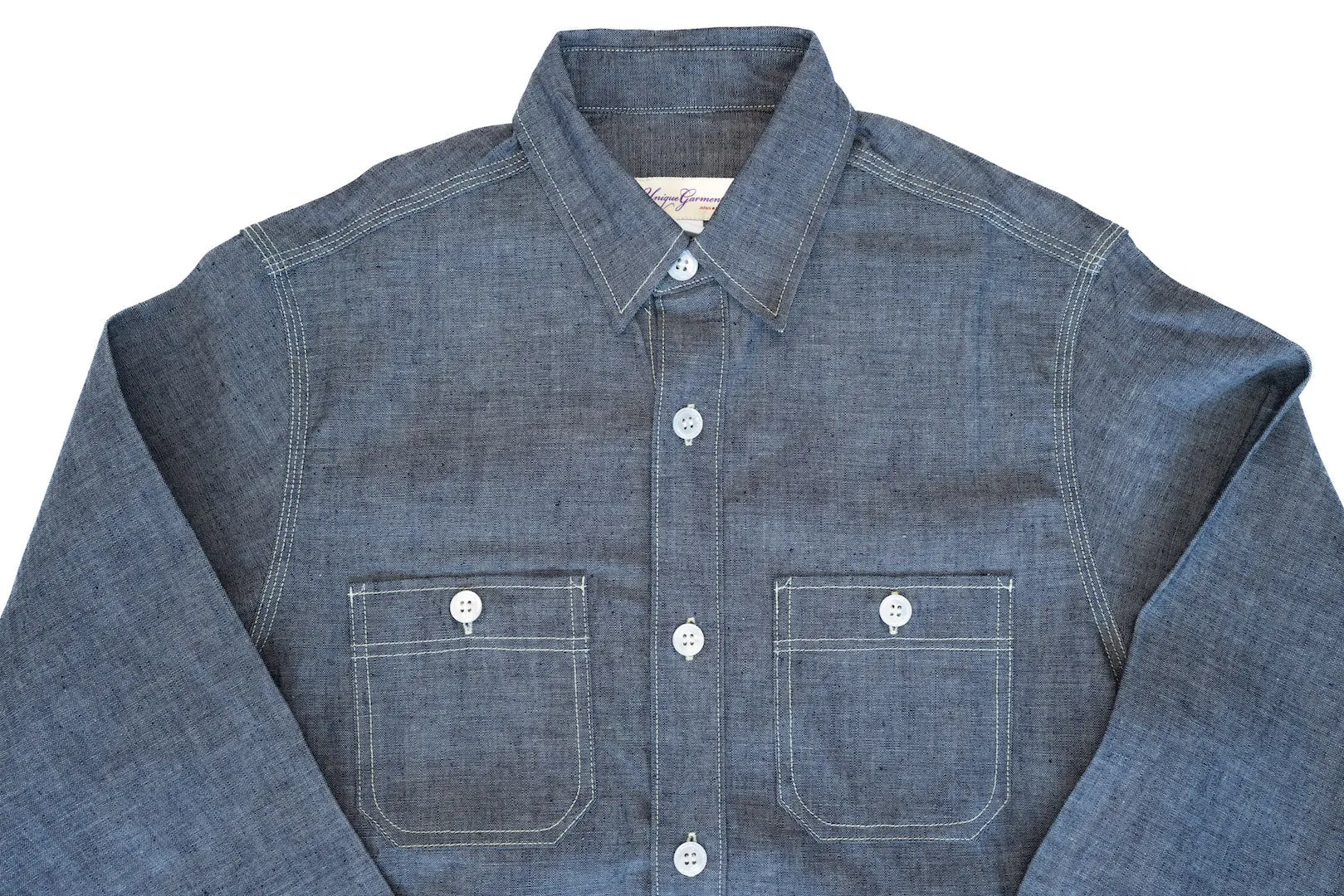 Unique Garment 9oz 'Stanley' Selvage Chambray Work Shirt (Indigo)